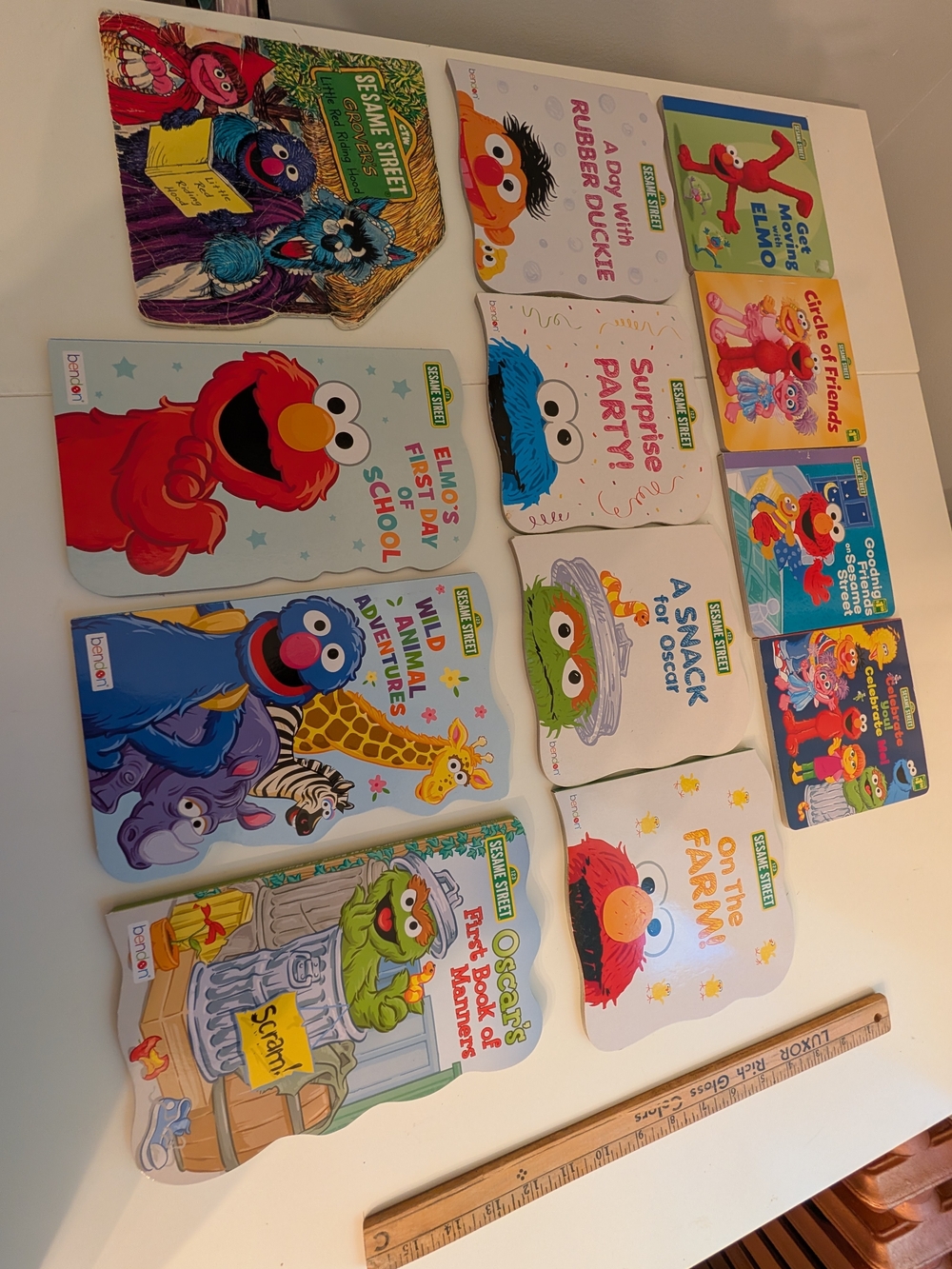 Sesame Street Board Book Bundle - Colorful Kids Storybooks W Mini Big Bird Y2k